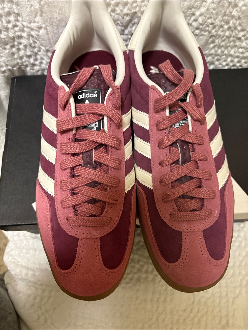 adidas Men’s Pink and Maroon Low-Top Sneakers